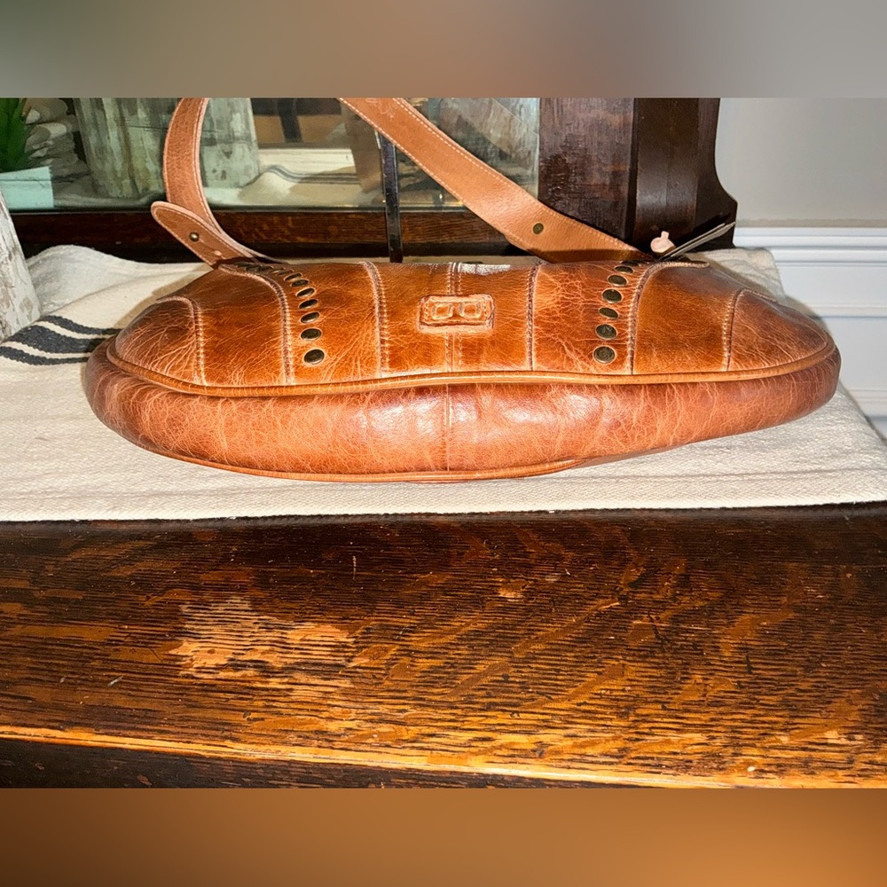 NWT Bed Stu Leather Studded Megara Shoulder Bag Hobo Tan DD MSRP $279 - Picture 6 of 12